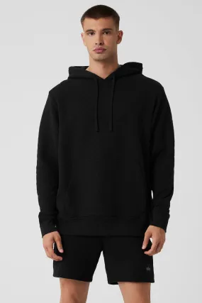 Black Quilted Stadium Hoodie