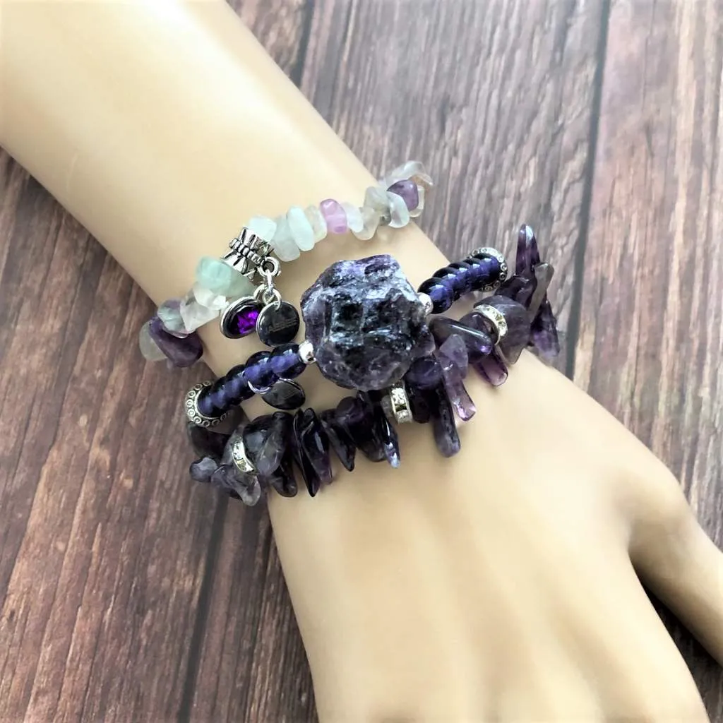 Colorful Fluorite Chip Bracelet