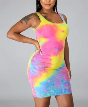 Rainbow Tie Dye Dress