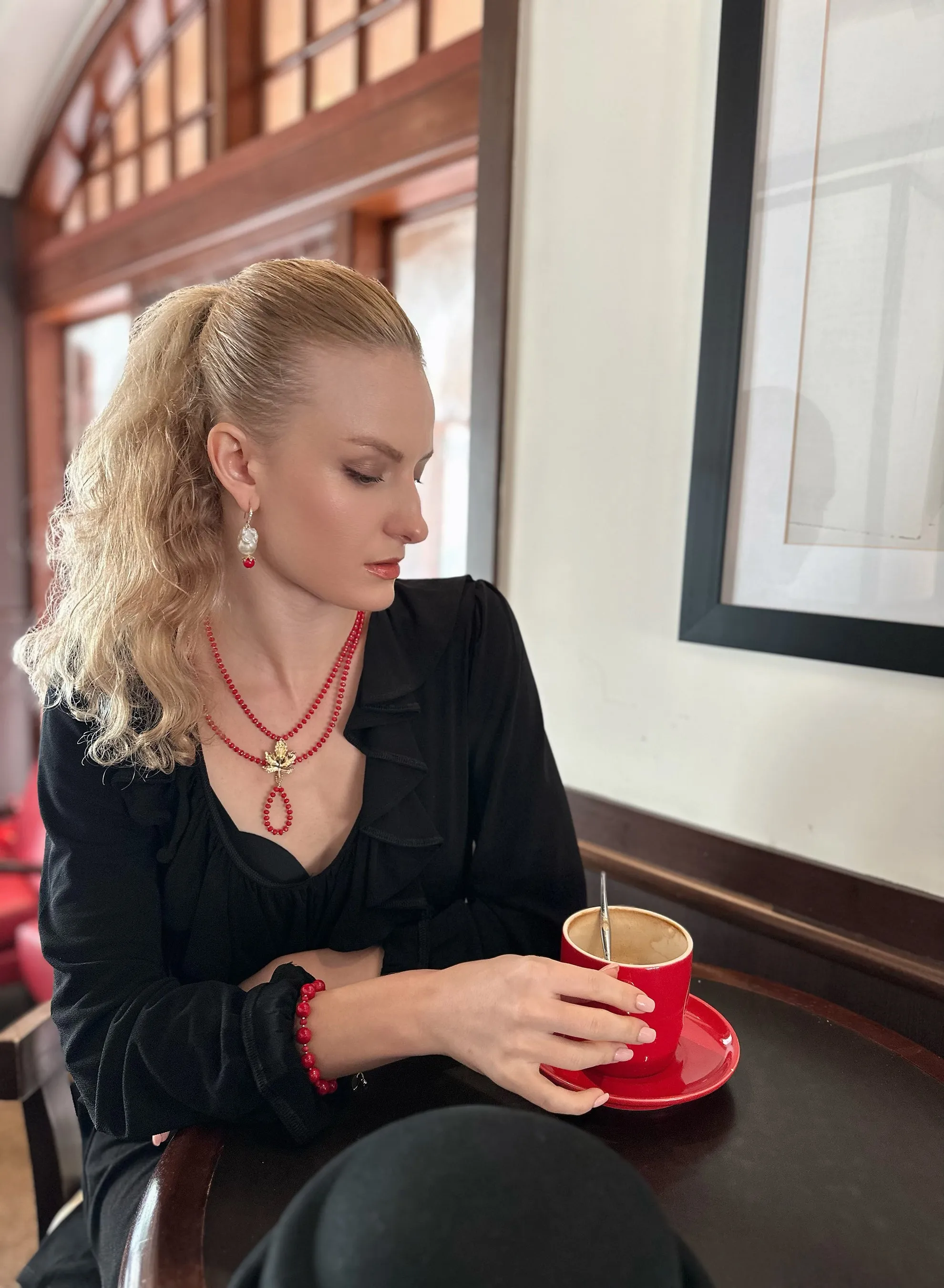 Red Bamboo Corals Necklace KN047