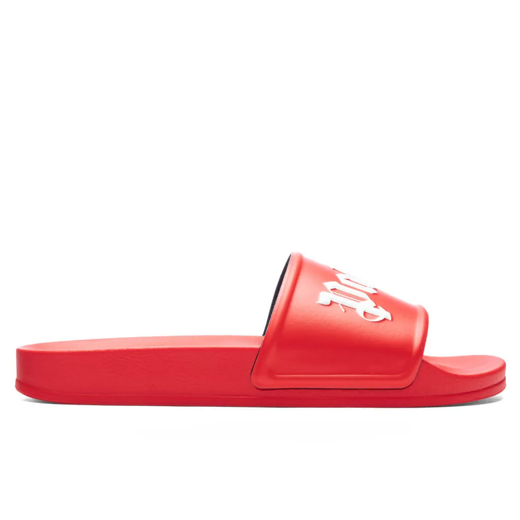 Red and White Pool Sliders