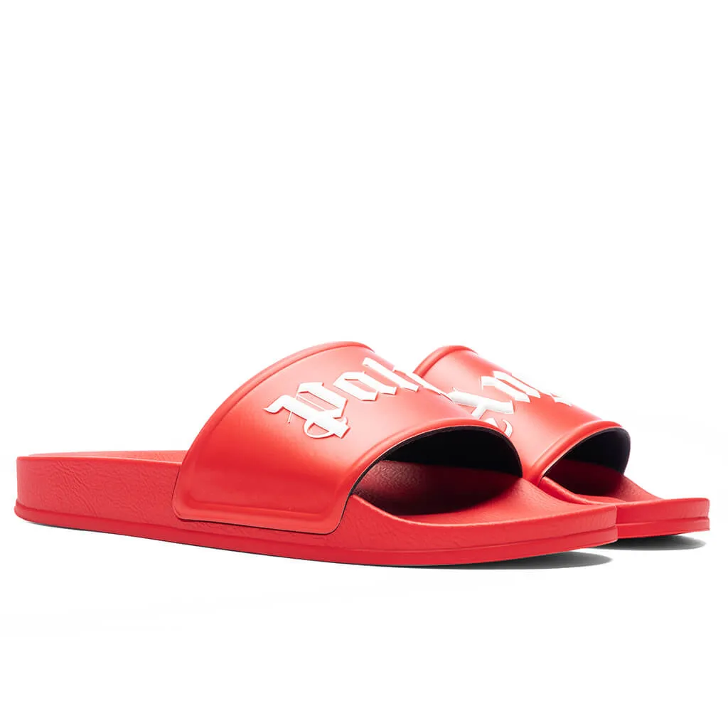 Red and White Pool Sliders