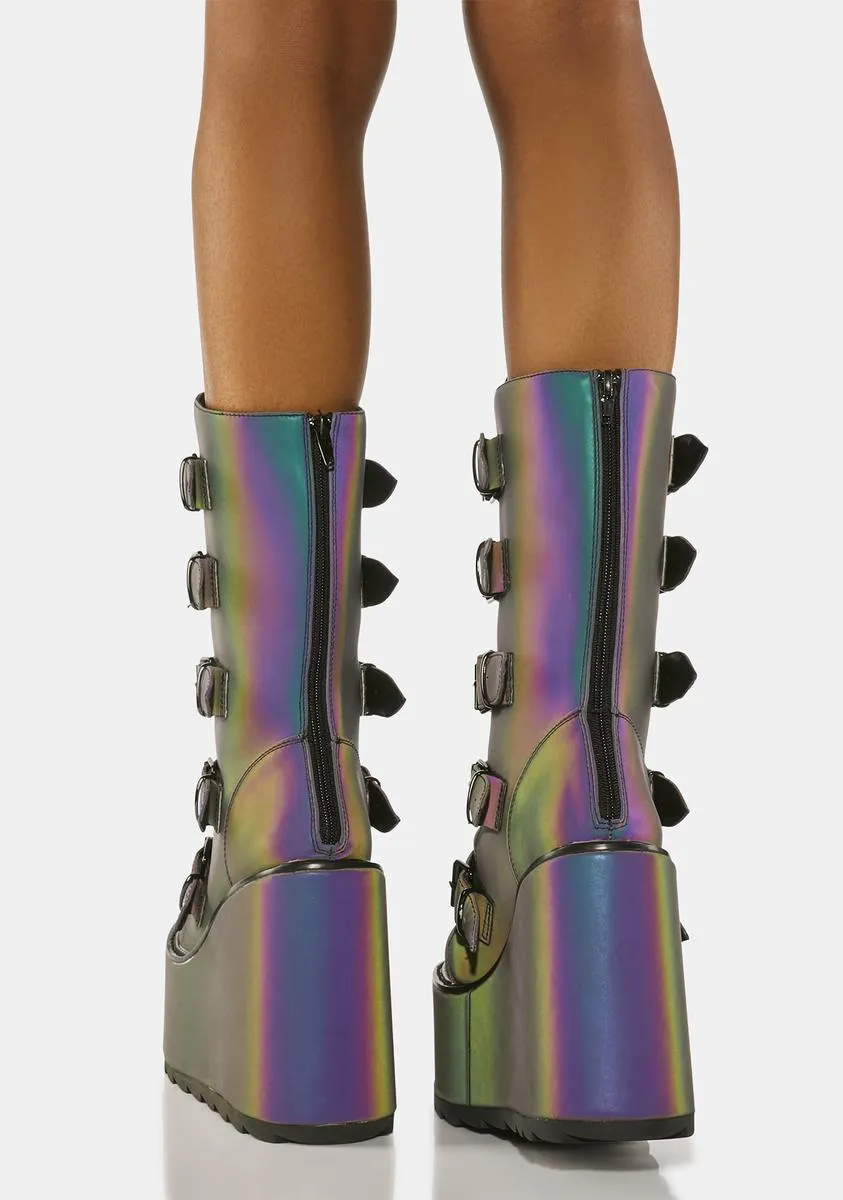 Reflective Dune Alien Buckle Boots