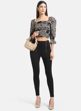 Printed Ruched Crop Top