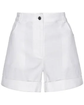 White Pippa Cuffed Shorts