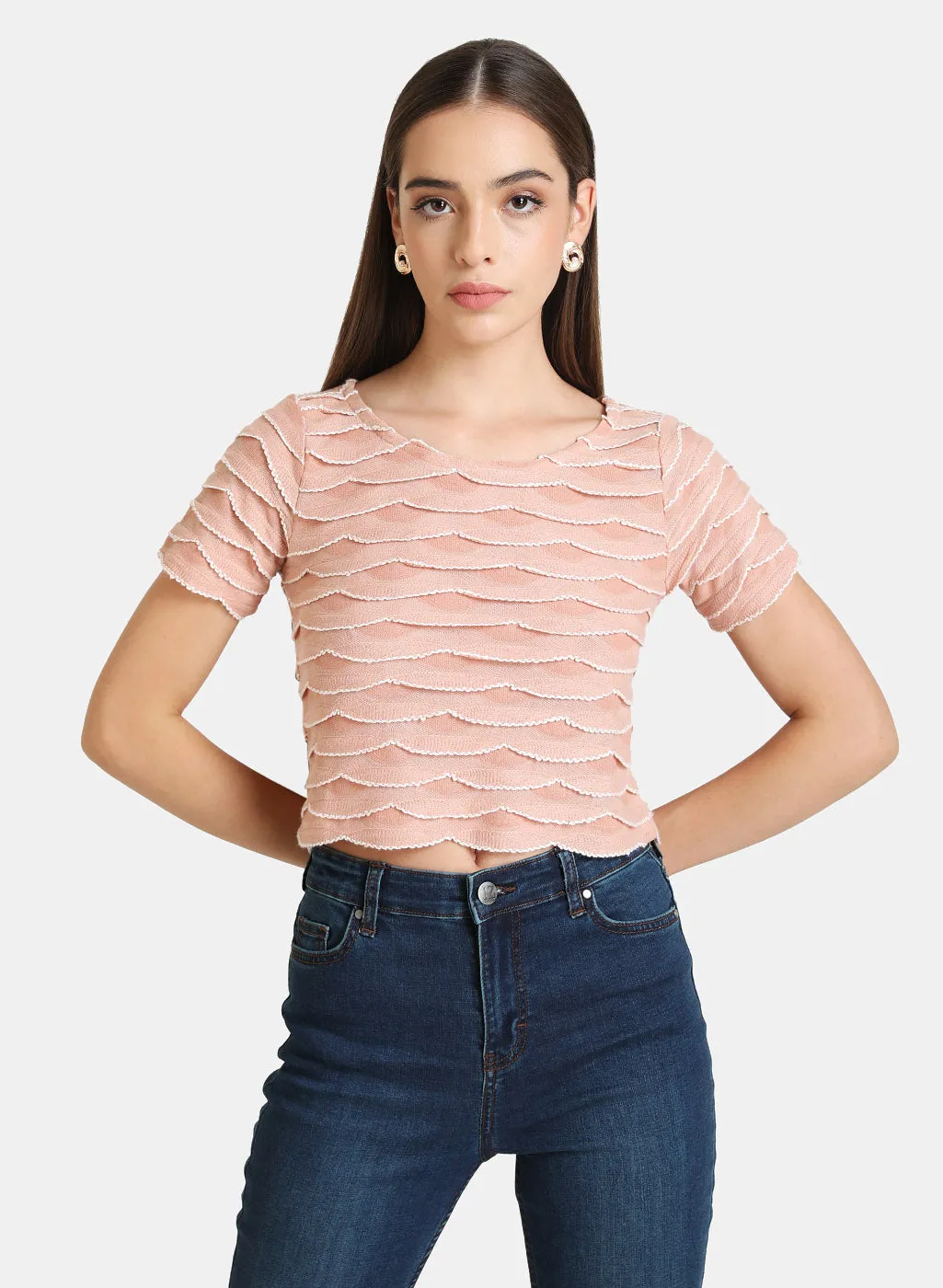 Scallop Detail Crop Top