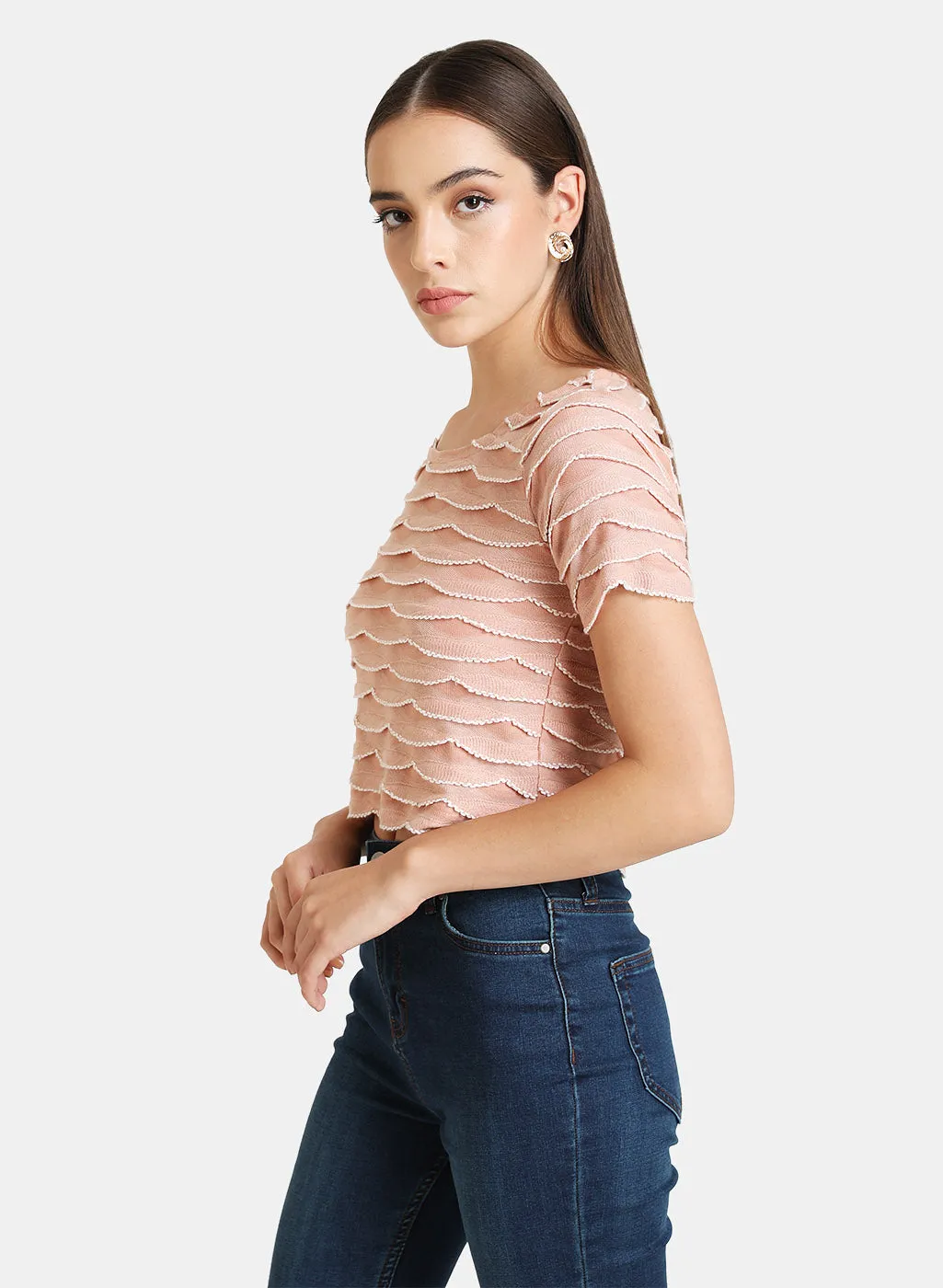 Scallop Detail Crop Top