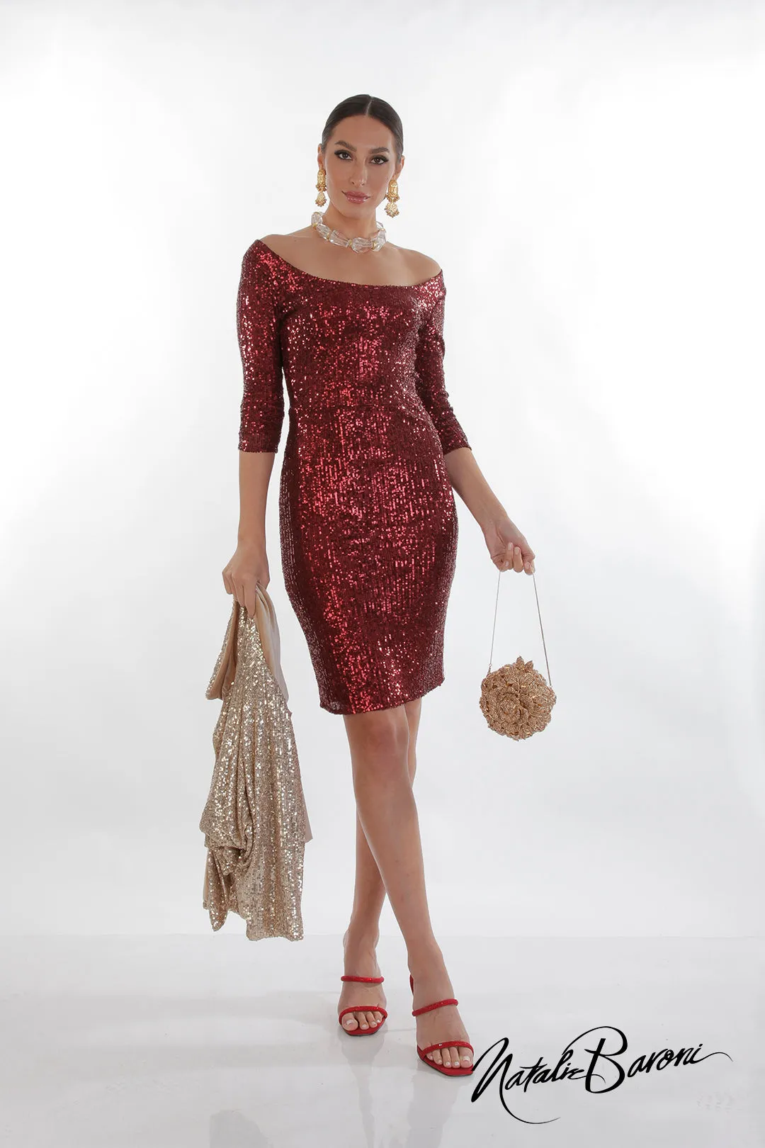 La Scala Sequin Cocktail Dress