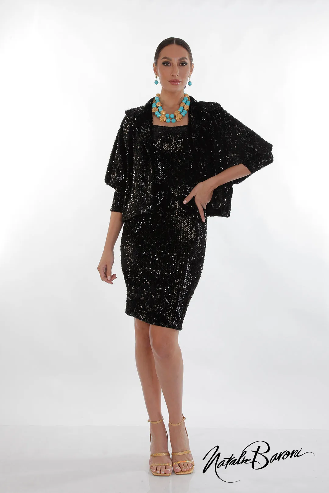 La Scala Sequin Cocktail Dress