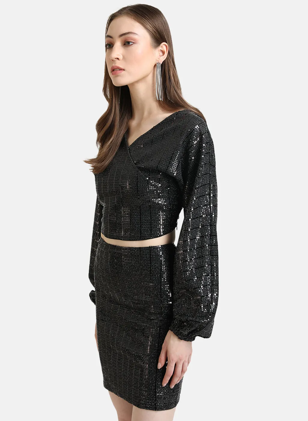 Sequin Stick-On Crop Top