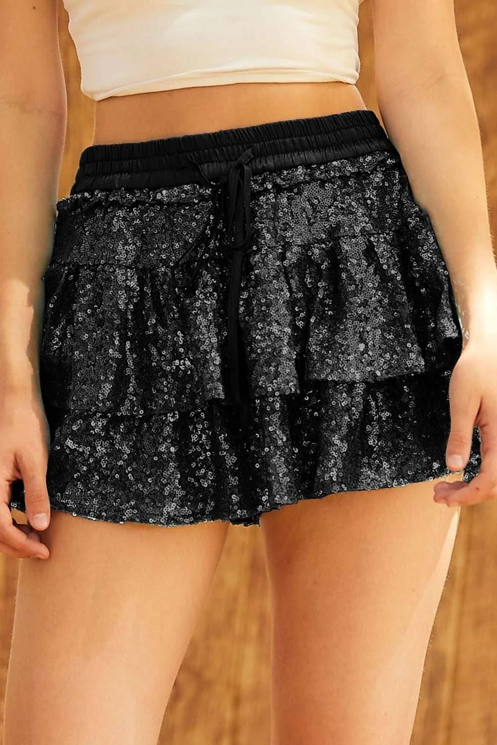 Sequin Tie Skirt