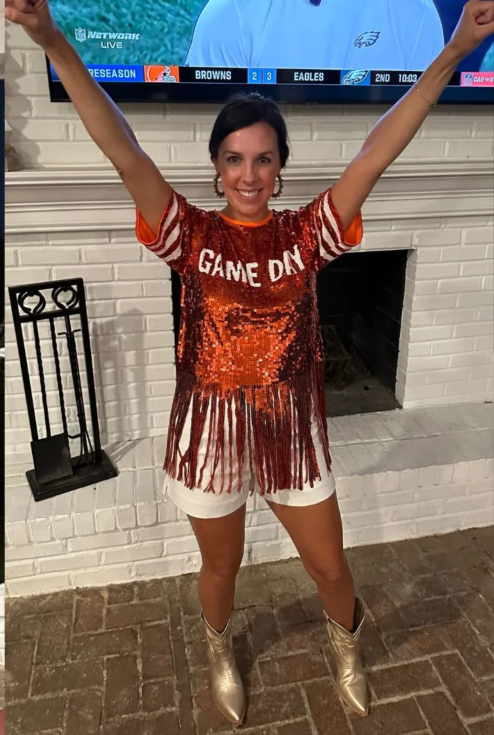 Sequin Gameday Top