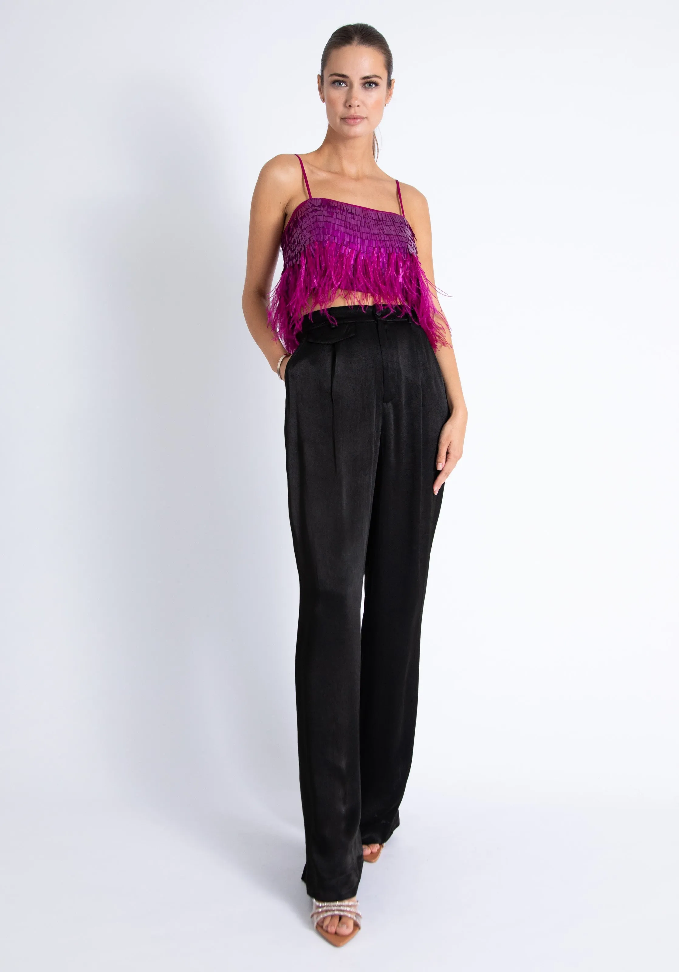 Karina Grimaldi Hecate Sequin Top - Magenta