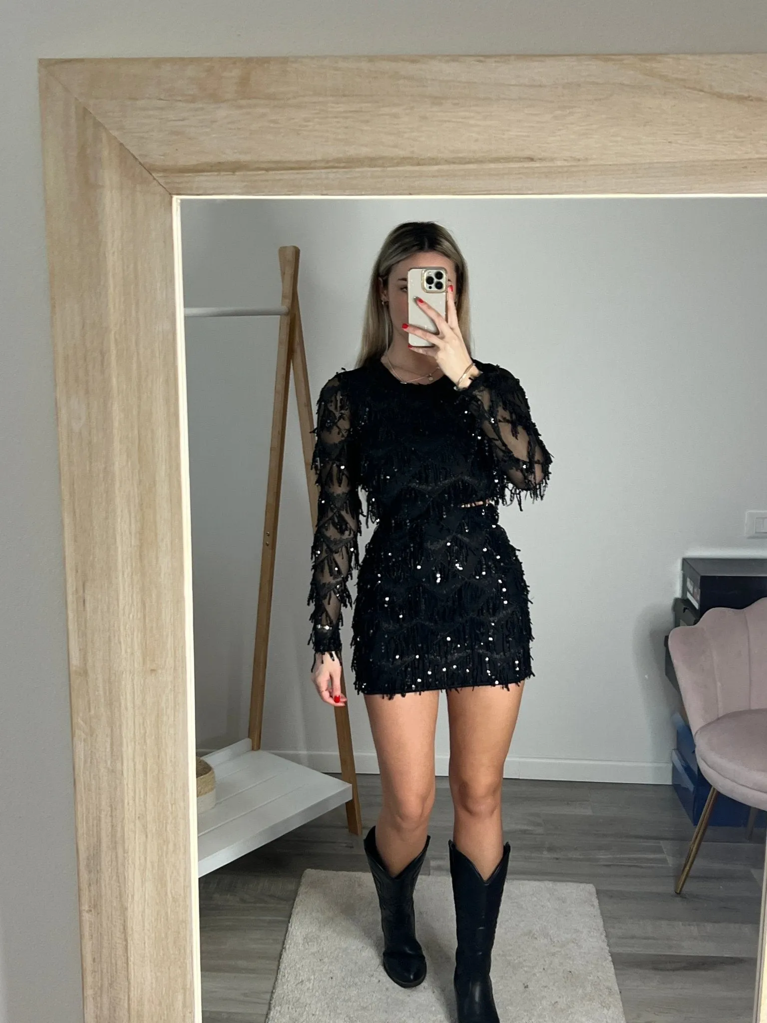 Cascade Sequin Dress