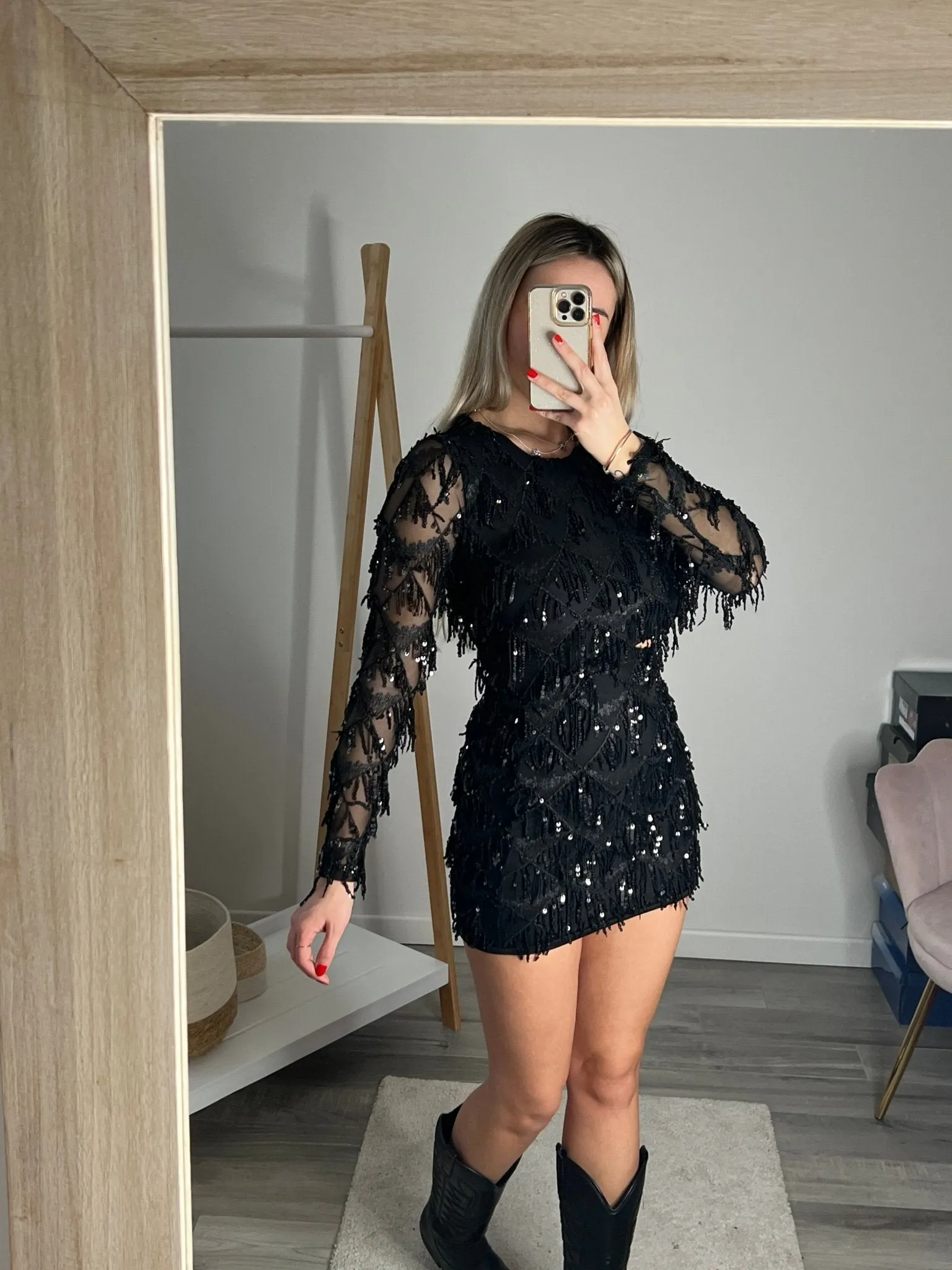 Cascade Sequin Dress