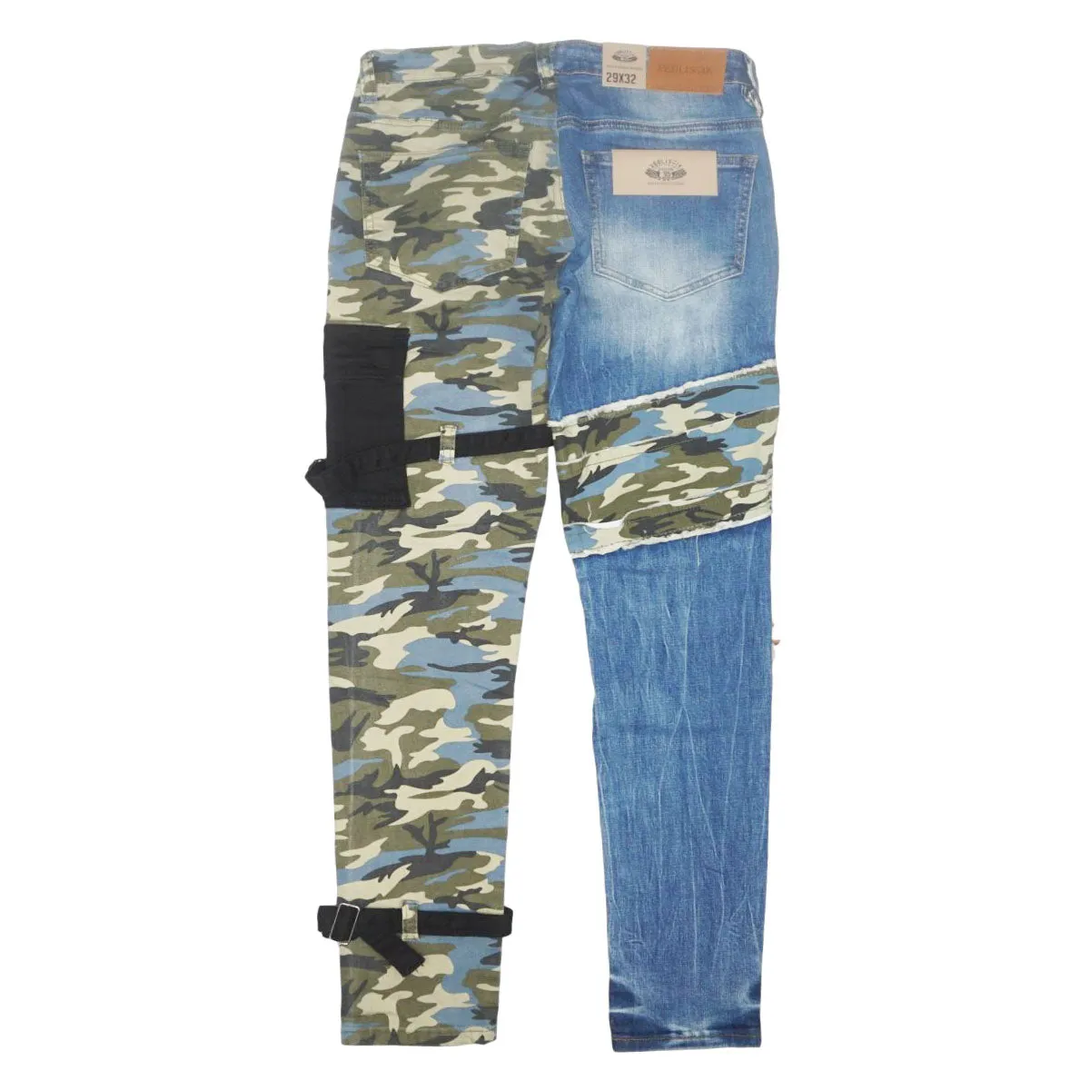 Blue Camo Slim Fit Stretch Tech Pants