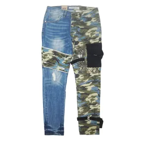 Blue Camo Slim Fit Stretch Tech Pants