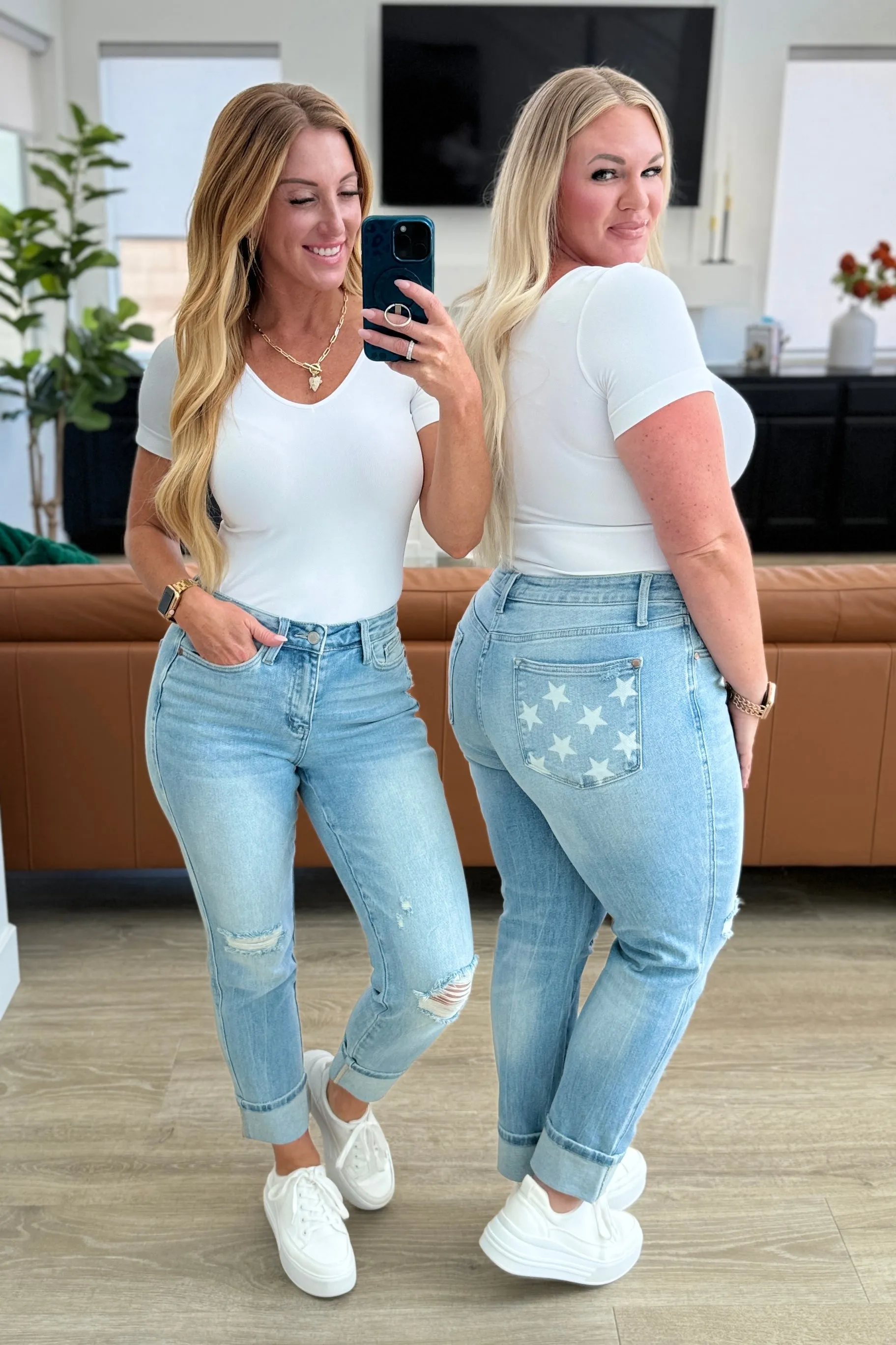 Star Pocket Boyfriend Jeans