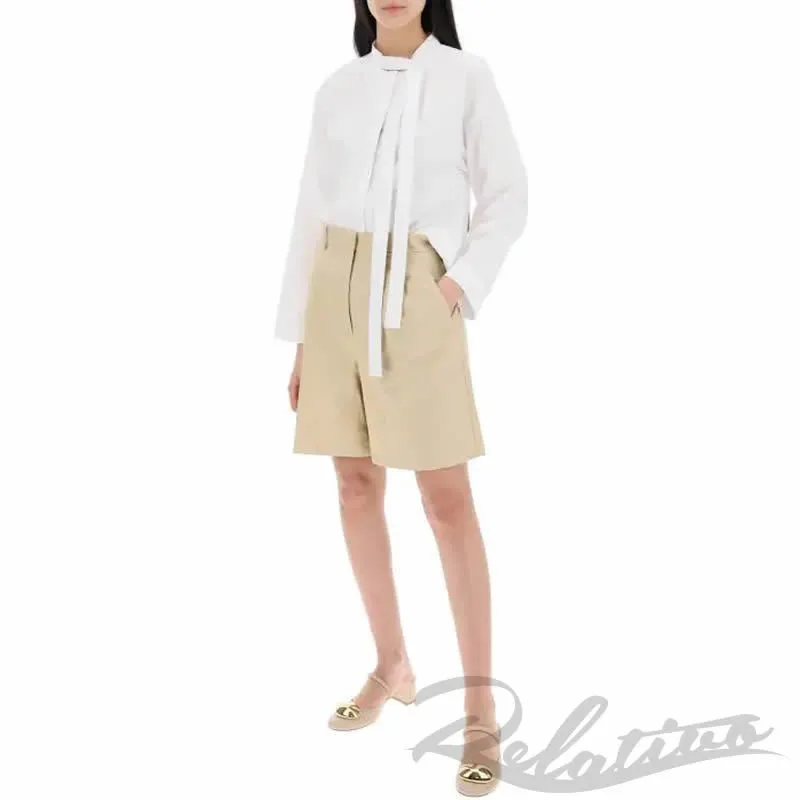 Street Style Long Sleeve Plain Cotton Shirts & Blouses by S Max Mara