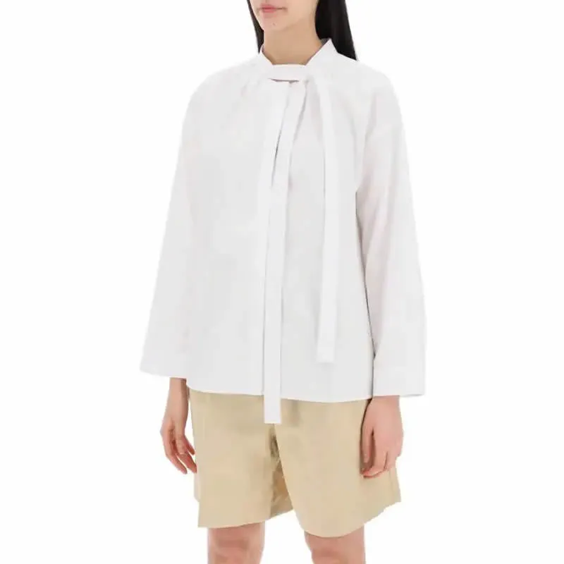 Street Style Long Sleeve Plain Cotton Shirts & Blouses by S Max Mara