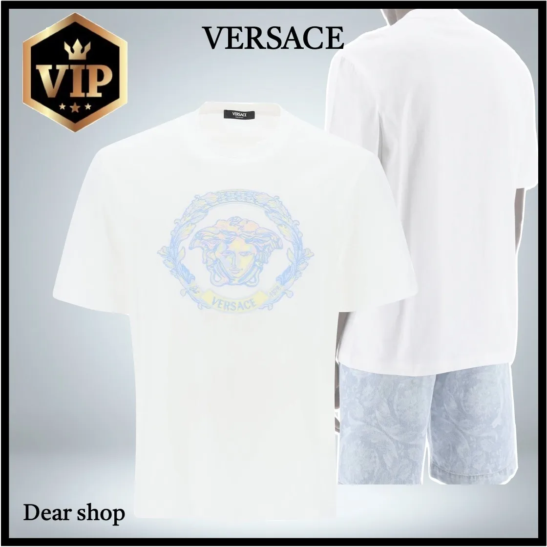 Luxury Plain Cotton T-Shirts with Logo