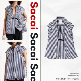 Striped Street Style Cotton Short Sleeve