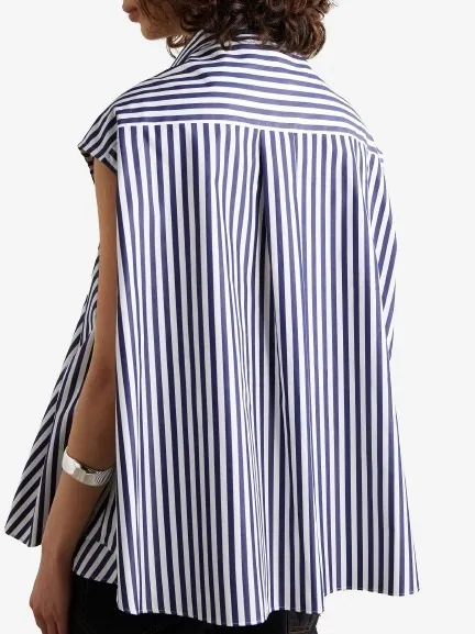 Striped Street Style Cotton Short Sleeve