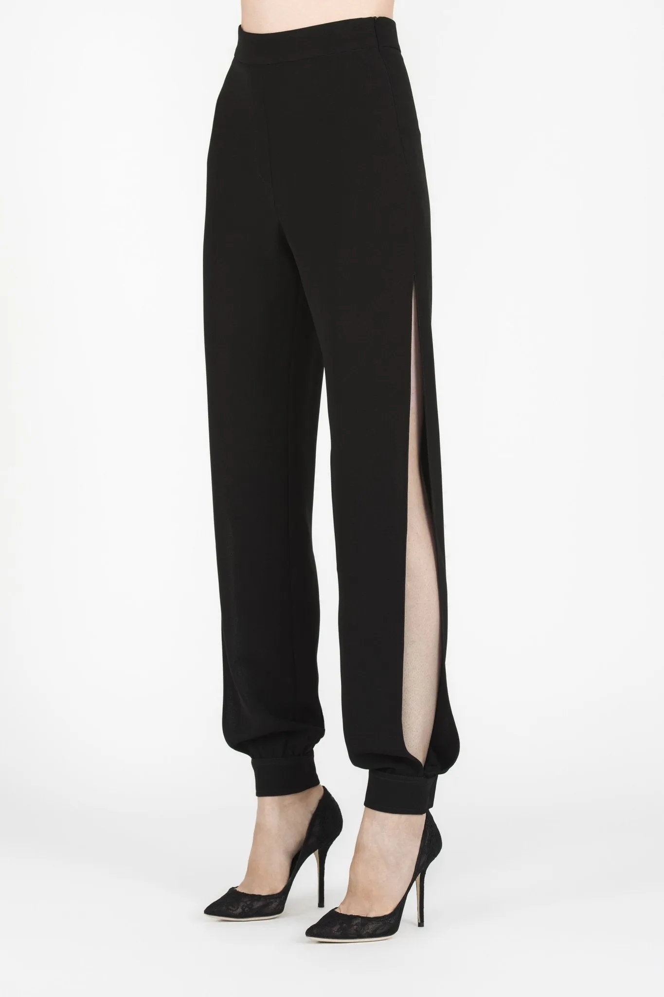 Stylish Side-Split Cuffed Trousers