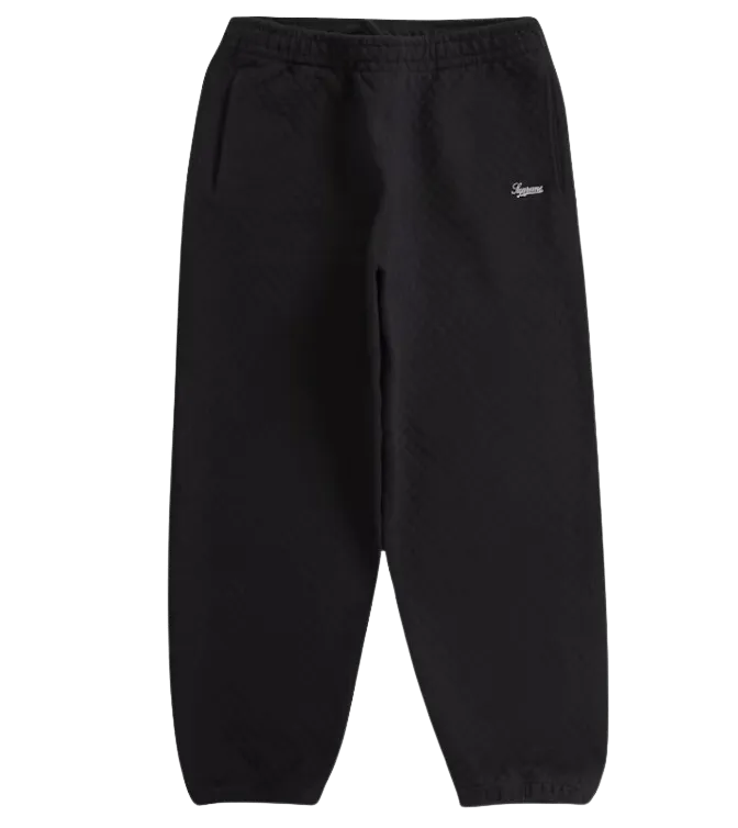 Black Micro Quilted Sweatpant