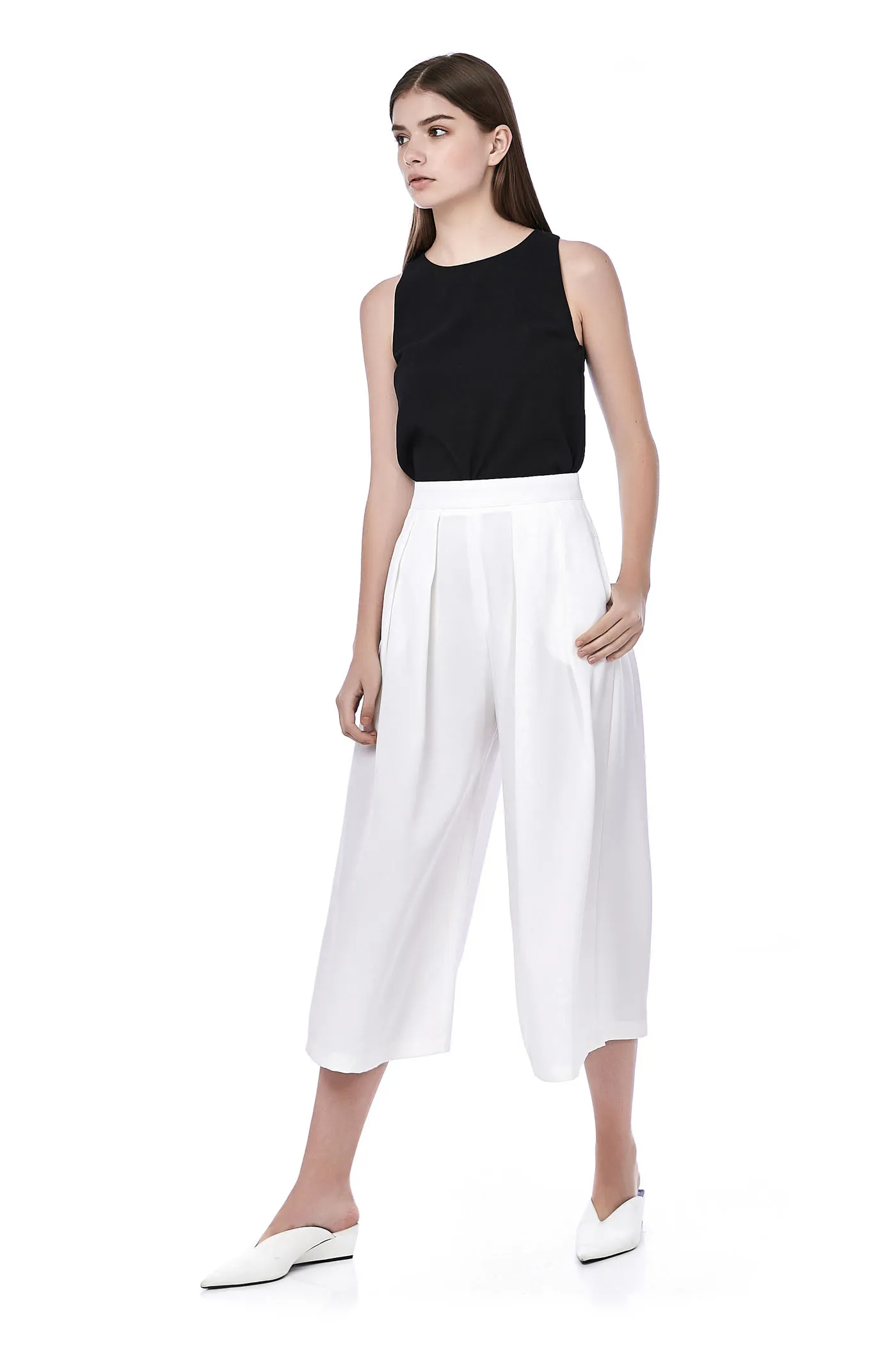 High-Waisted Pleated Trousers