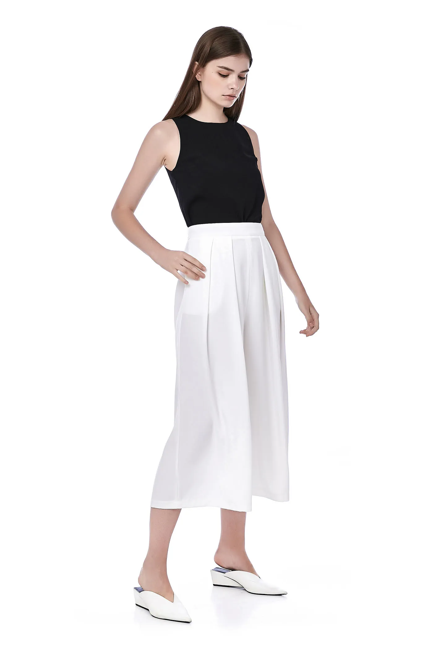 High-Waisted Pleated Trousers