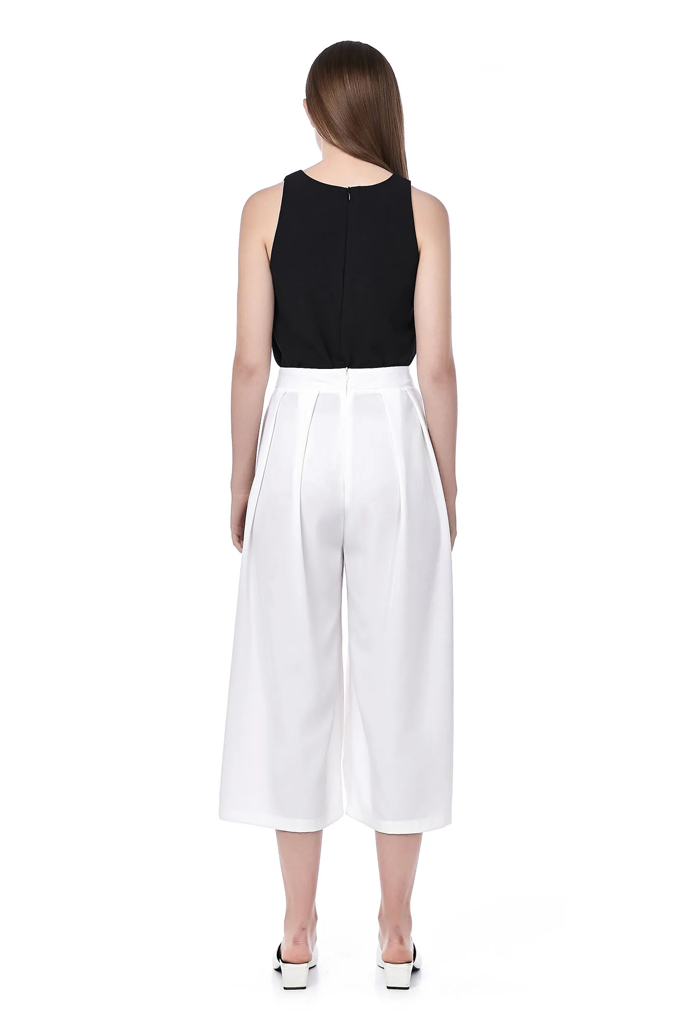 High-Waisted Pleated Trousers