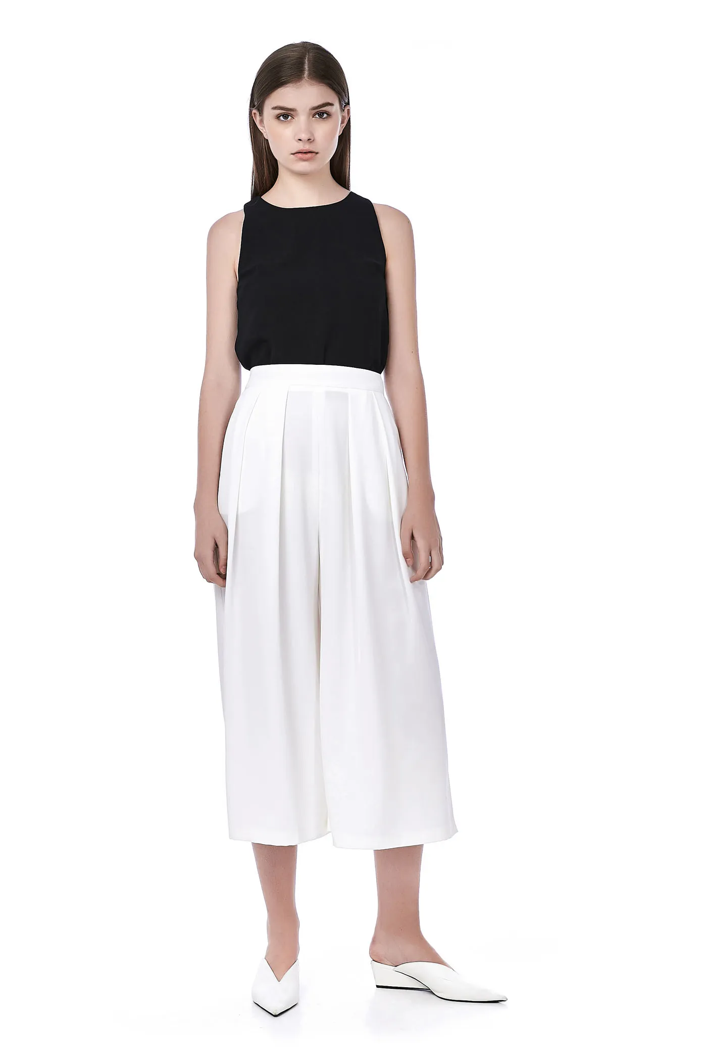 High-Waisted Pleated Trousers