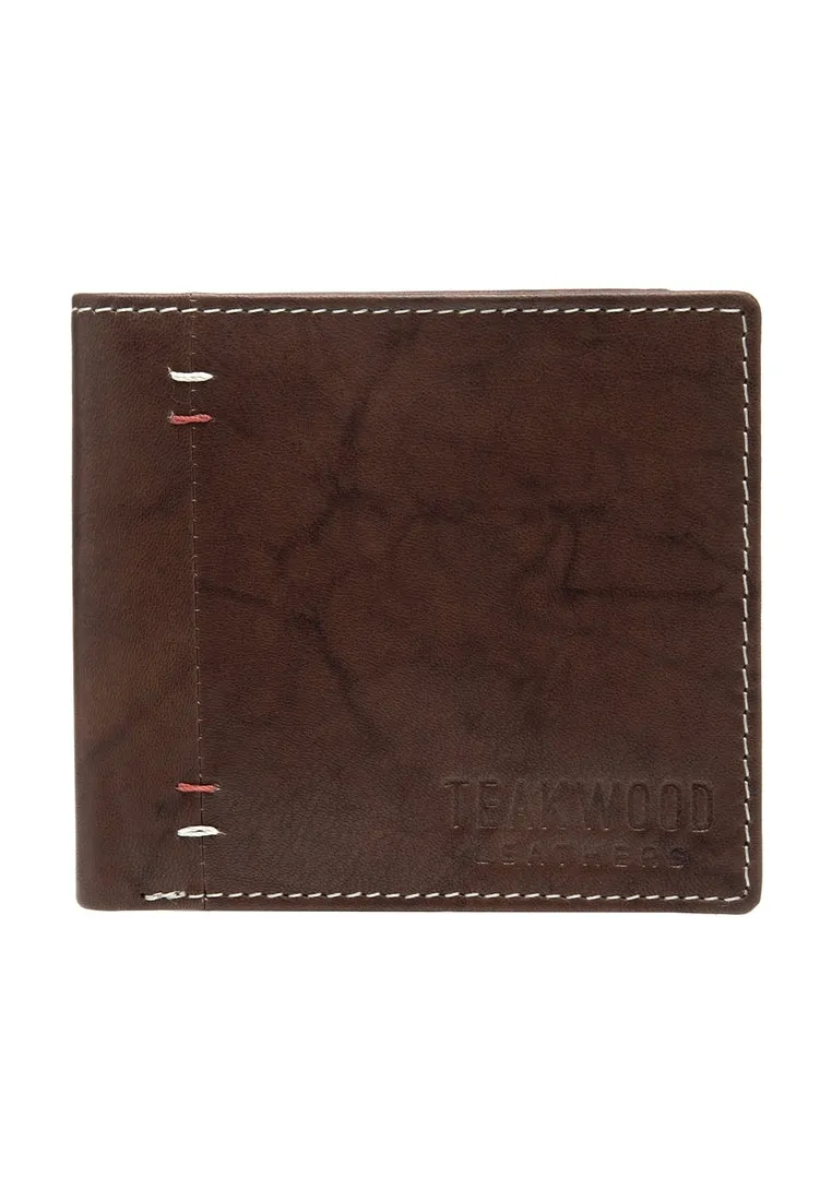 Teakwood Men Genuine Leather Antique Brown Colour Bi Fold Wallet