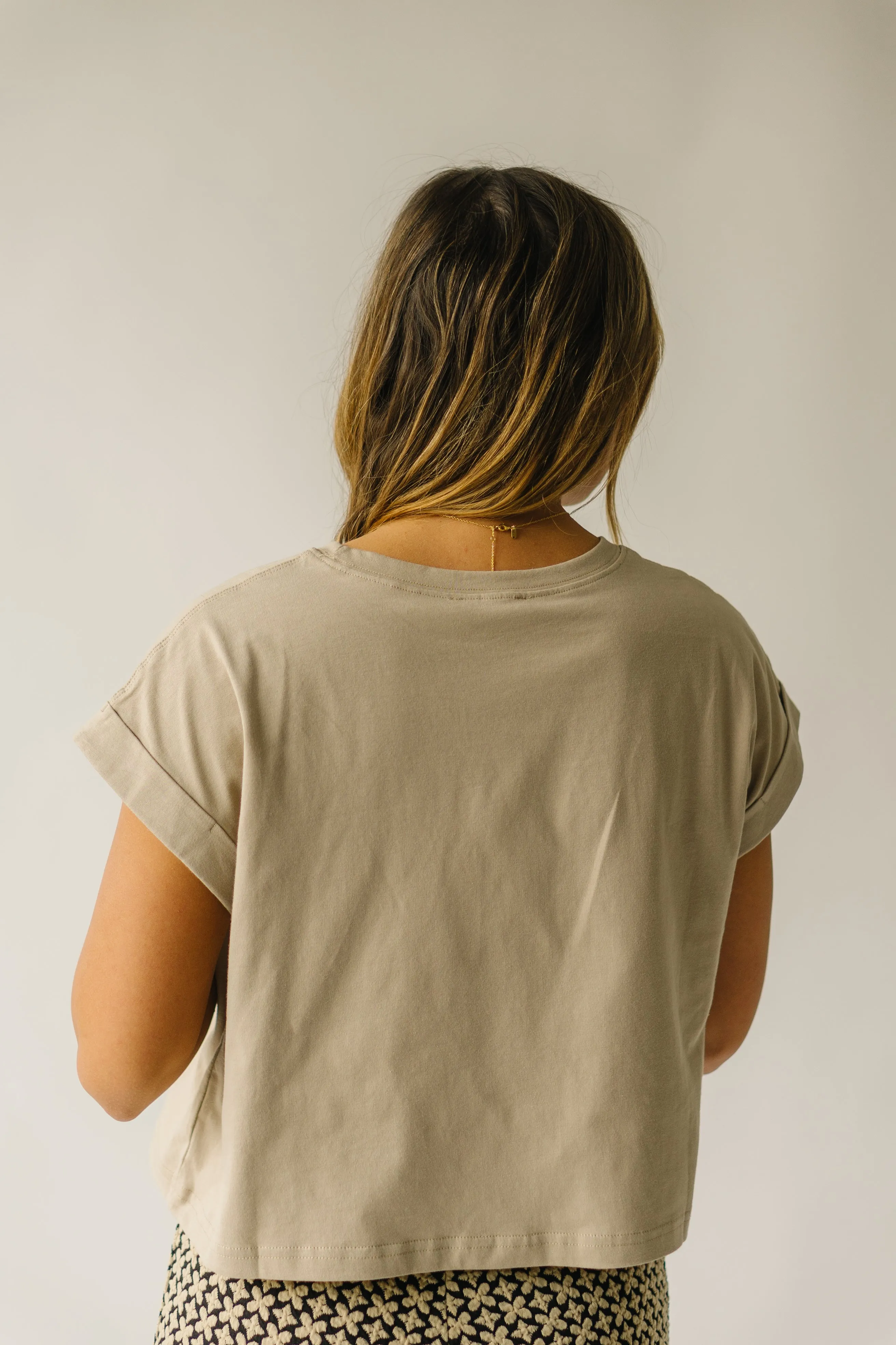 The Fellars Tan Cuffed Sleeve Tee