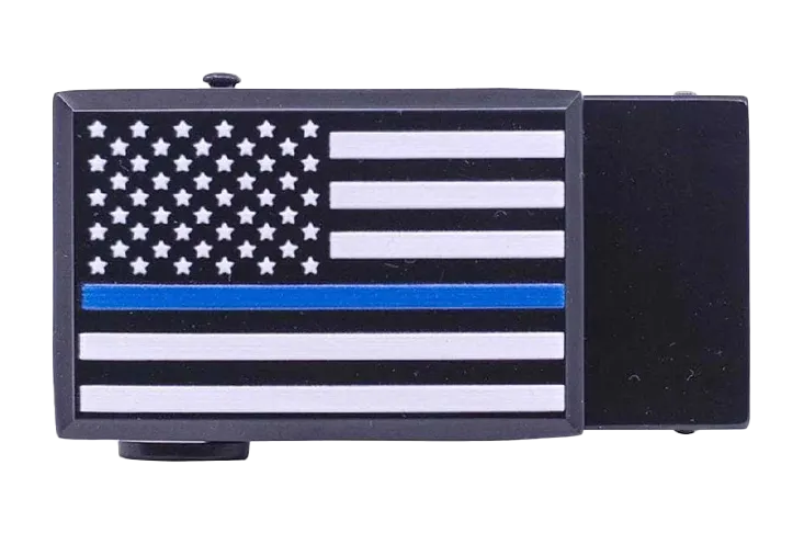 Classic Dress Buckle Thin Blue Line, Fits 1 3/8 Straps