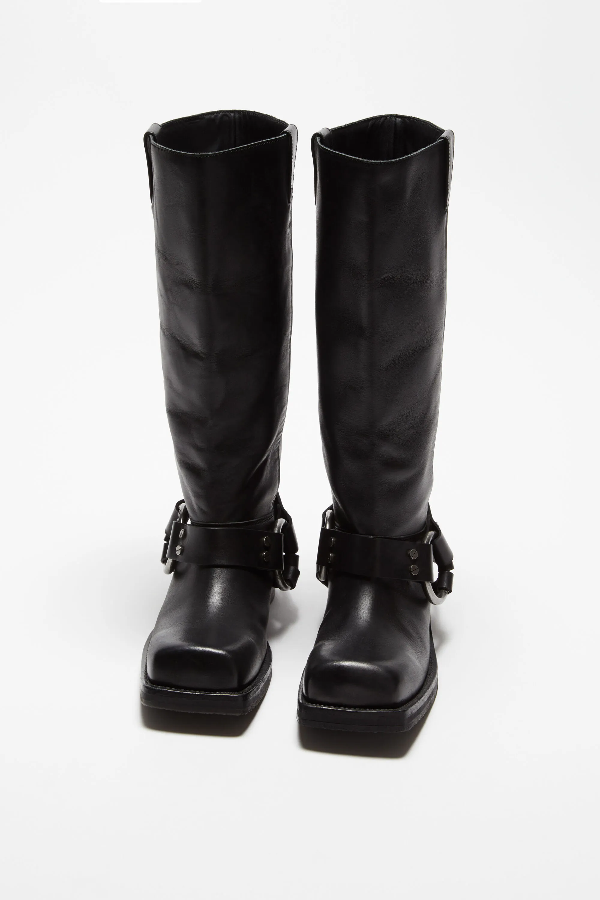 Trendy Leather Buckle Boots