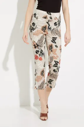 Trendy Tropical Print Cuffed Trousers