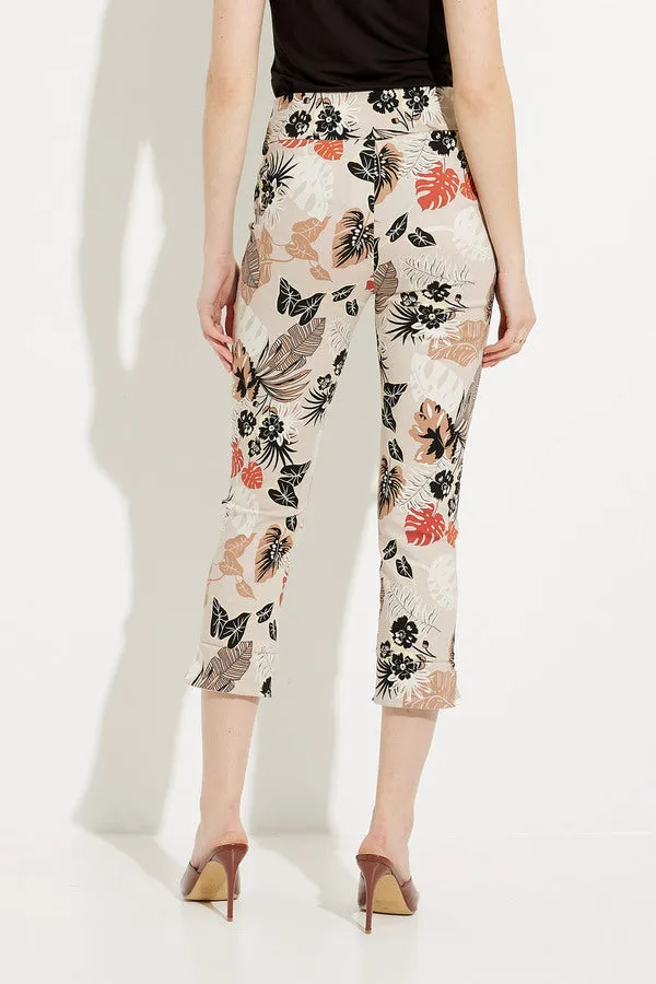 Trendy Tropical Print Cuffed Trousers