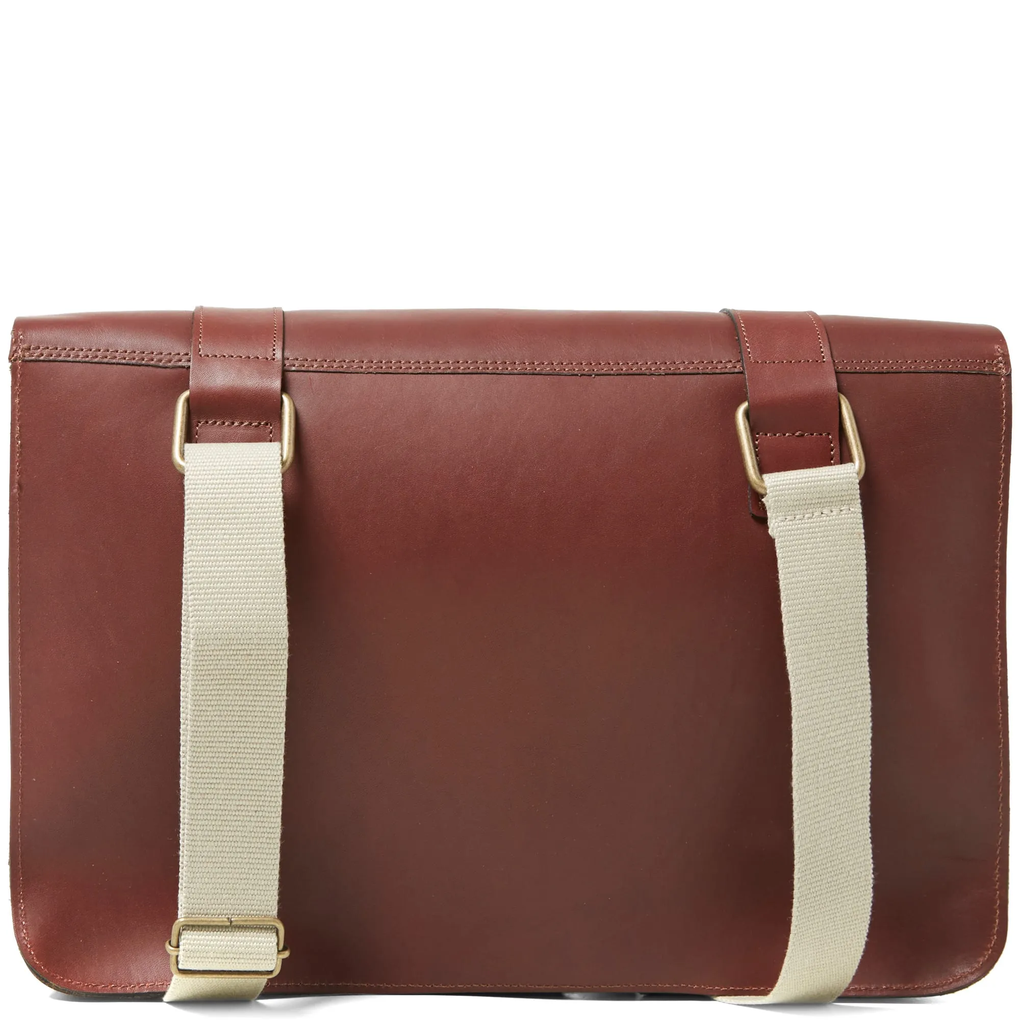 Trickers Twin Buckle Satchel Burgundy Waxy