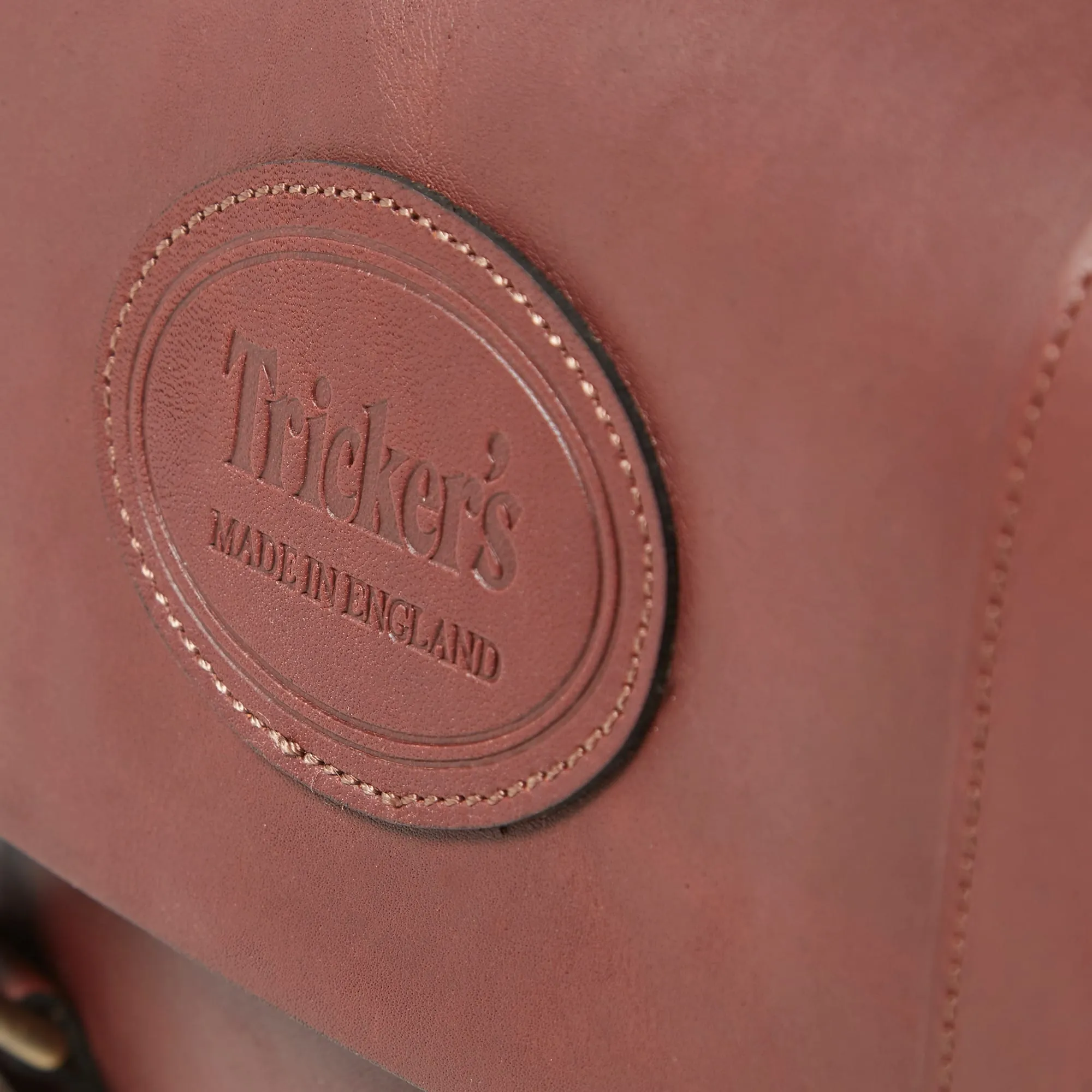 Trickers Twin Buckle Satchel Burgundy Waxy