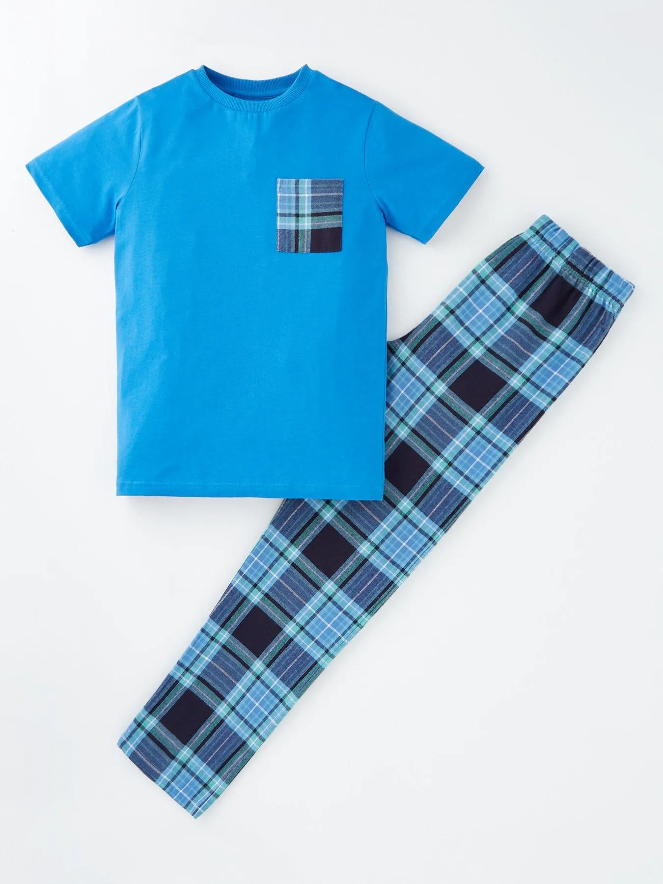V by Very Boys Jersey / Woven Short Sleeve / Long Length Pyjama Set - Multi