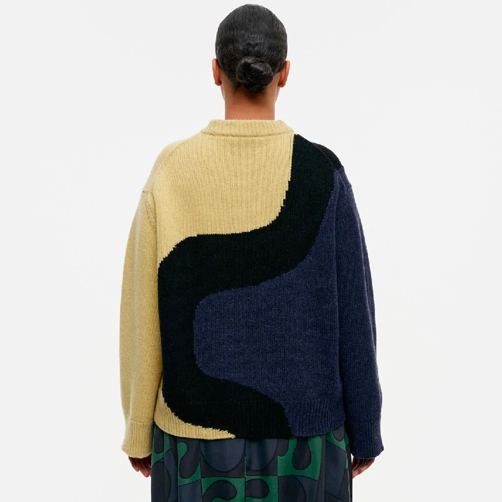 marimekko Casual Wool Nylon Rib Crew Neck Long Sleeves