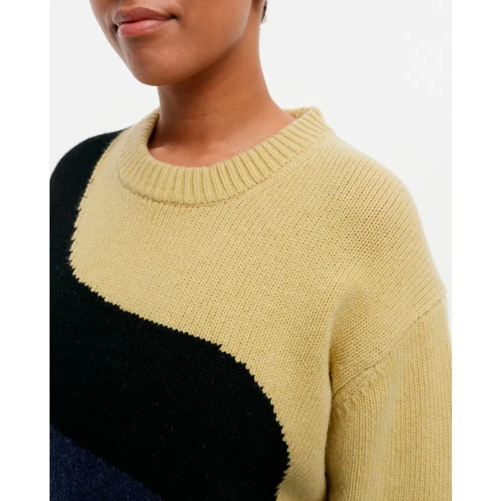 marimekko Casual Wool Nylon Rib Crew Neck Long Sleeves