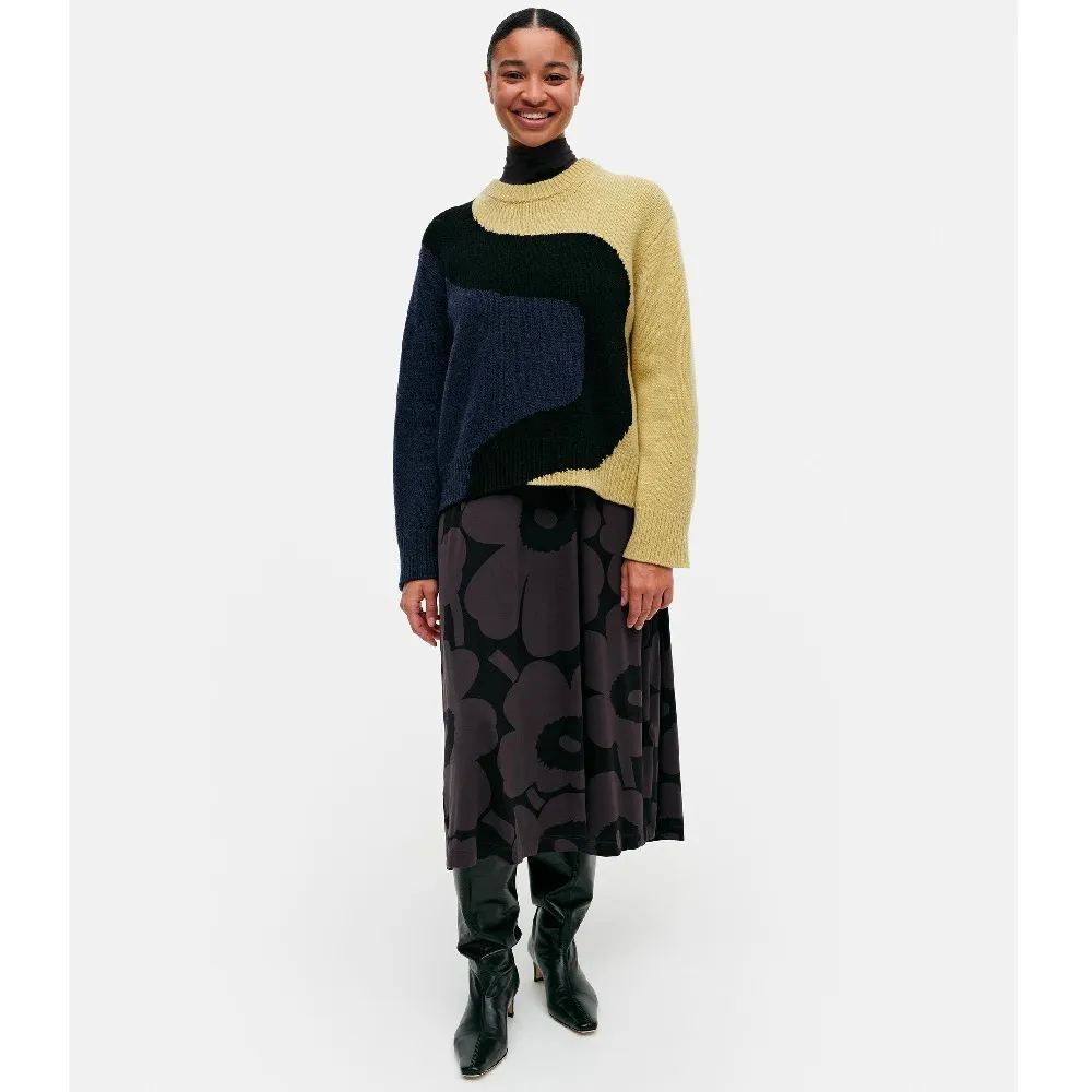 marimekko Casual Wool Nylon Rib Crew Neck Long Sleeves