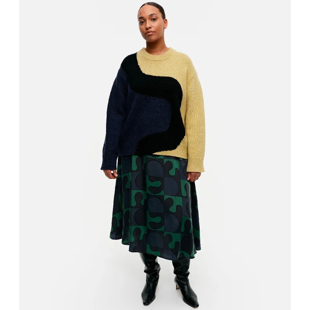 marimekko Casual Wool Nylon Rib Crew Neck Long Sleeves