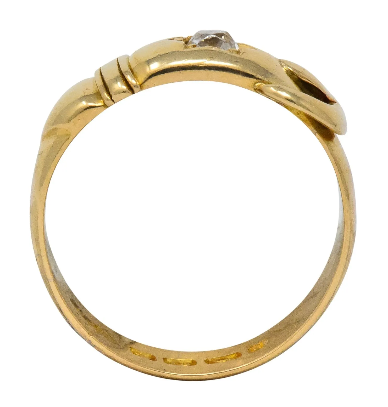 Victorian Gold Band Ring with Old Mine Diamond by Walker & Hall