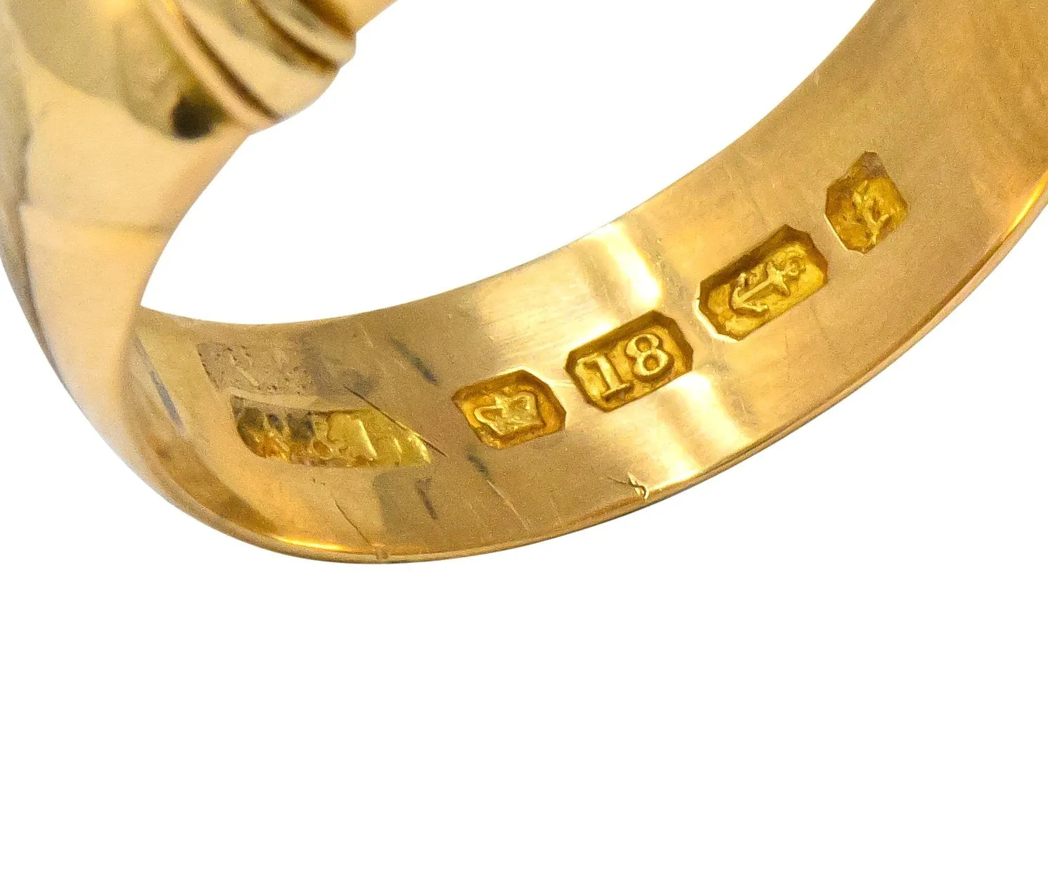 Victorian Gold Band Ring with Old Mine Diamond by Walker & Hall