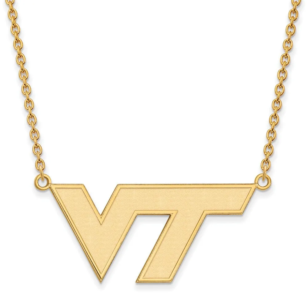 14k Yellow Gold Virginia Tech Large Pendant Necklace