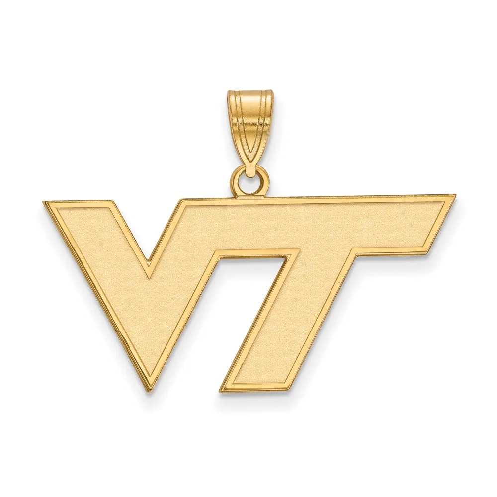 Virginia Tech Medium Logo Pendant in 10k Yellow Gold